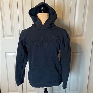 Puma Black Youth Fleece Embossed Logo Hoodie Boy's Size Large 14-16